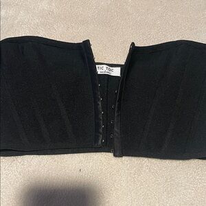 Black Strapless Corset Top